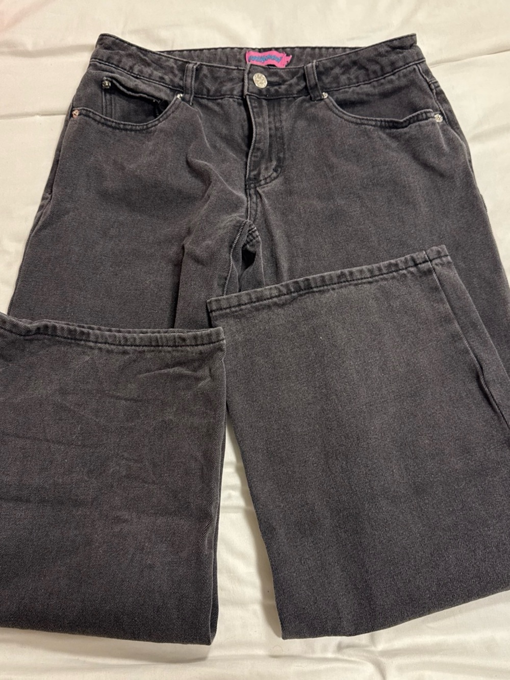 Edikted Women's Wide-Leg Jeans in Faded Black